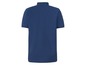 Blauw poloshirt met korte mouwen.