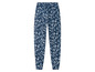 Blauwe pyjamabroek met bloemenprint.