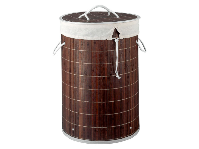Ga naar volledige schermweergave: AQUAPUR® Bamboe wasmand met deksel - afbeelding 2