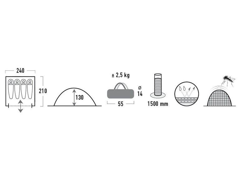 Ga naar volledige schermweergave: HIGH PEAK Tent Monodome XL - afbeelding 22