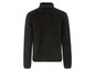 Zwart fleece jack met lange mouwen.