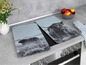 Twee glas kookplaat beschermers met Schotse Hooglanders.