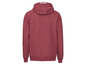 Een rode hoodie met capuchon.
