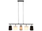 Zwarte hanglamp met vijf lampenkappen