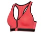 Een roze sportbeha met rits.