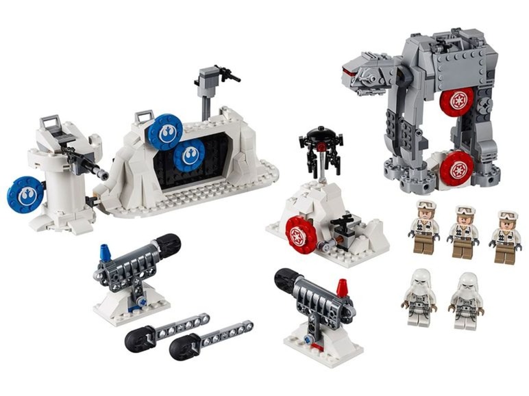Lego Star Wars set met een AT-AT, snowspeeder en minifiguren.