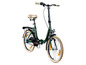 Een groene Agon Cruiser 20 vouwfiets met beige banden.