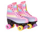 Roze roller skates met regenboogpatroon van Apollo.
