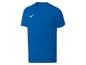 Blauw Nike voetbal shirt met witte swoosh.