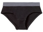 Zwarte dames onderbroek met gestreepte tailleband.