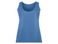 Een blauwe, dames tanktop.