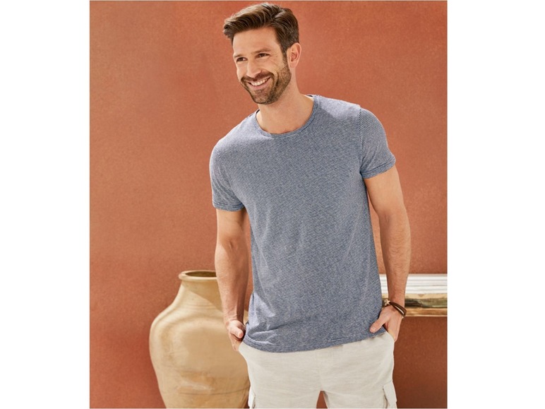 Ga naar volledige schermweergave: LIVERGY® T-shirt voor heren, linnen en katoen - afbeelding 7