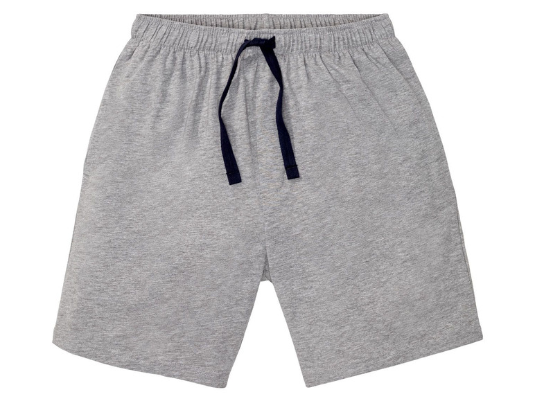 Grijze korte broek met trekkoord.