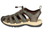 Groene en bruine sandalen met veters.