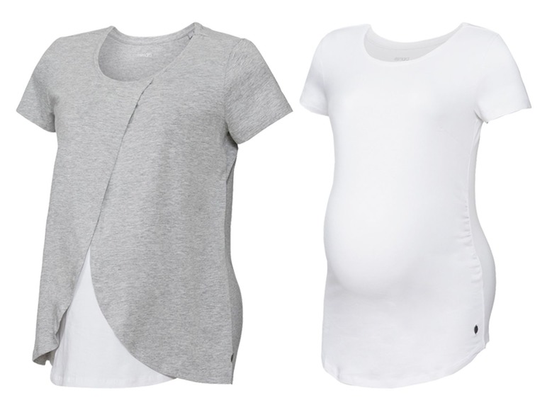 Ga naar volledige schermweergave: esmara Set van 2 zwangerschapsshirts, katoen - afbeelding 2