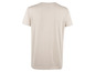 Beige T-shirt met korte mouwen.