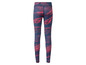 Zwarte leggings met een roze en blauwe print
