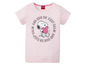Roze T-shirt met Snoopy en de tekst 'Keep calm and hug on'.