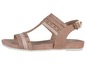 Beige sandalen met gesp en decoratieve studs.