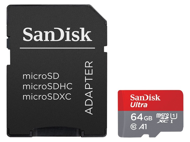 Ga naar volledige schermweergave: SanDisk Ultra Micro SDXC 64Gb - UHS1 & A1 incl. adapter - afbeelding 1