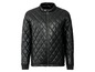 Zwart bomberjack met diamond-stijl quilted patroon.