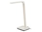 Een witte bureaulamp met een flexibel arm.