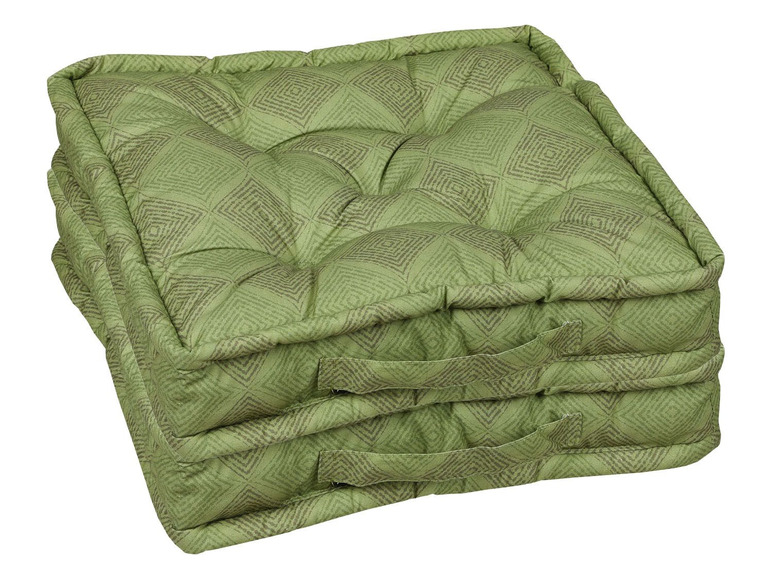 GO-DE Textil Tuinstoelkussens (Groen, Set van 2 bokskussens)