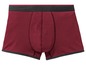 Bordeauxkleurige boxershorts met zwarte tailleband.