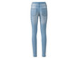 Lichtblauwe skinny jeans met elastische tailleband.