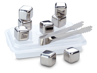 ECHTWERK Ijsblokjes roestvrij staal 8 dlg. plus tang