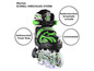 Groene inline skates van Apollo met klittenbandsluiting, veiligheidssluiting en veters.