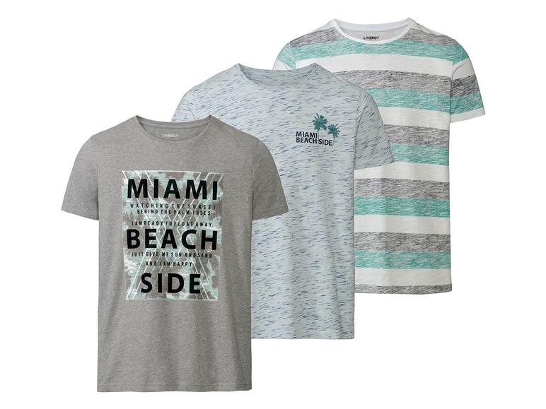 Drie T-shirts met 'Miami Beach' print.