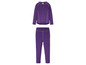 Een paarse set met lange mouwen en leggings.