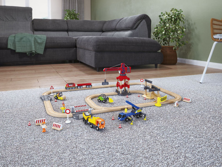 Ga naar volledige schermweergave: Playtive Houten treinbaan bouwplaats - afbeelding 8