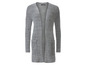 Grijze gebreide cardigan met lange mouwen.