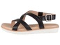 Zwarte leren sandalen met gesp.