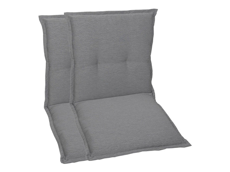 GO-DE Textil Tuinstoelkussens (Grijs, Stoelkussens voor stoelen met een lage rugleuning)