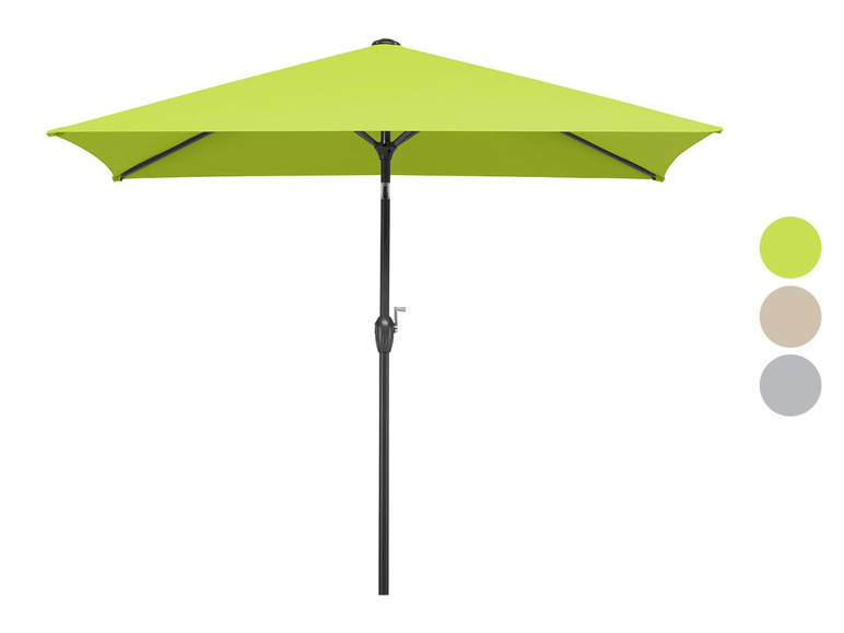Groene parasol met zwarte steel