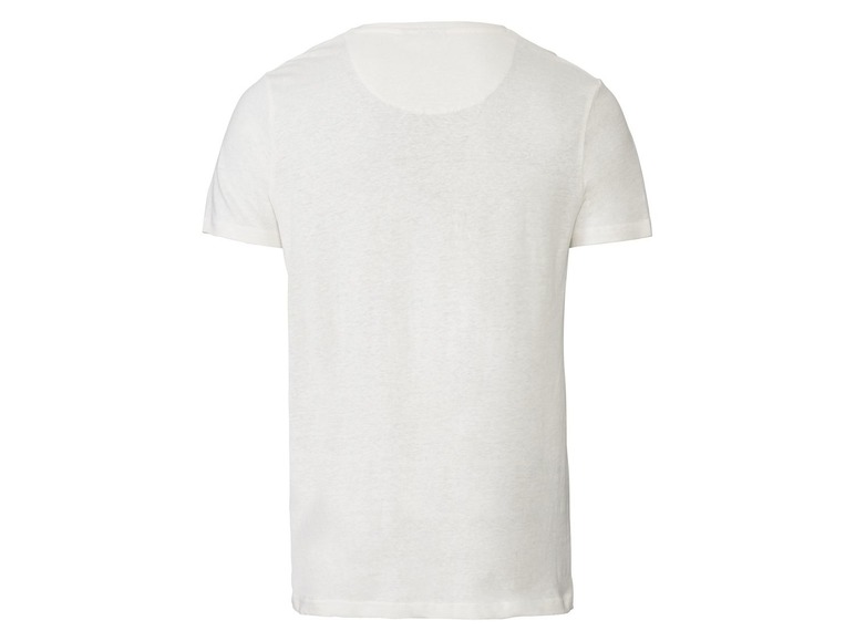 Ga naar volledige schermweergave: LIVERGY T-shirt voor heren, linnen en katoen - afbeelding 4