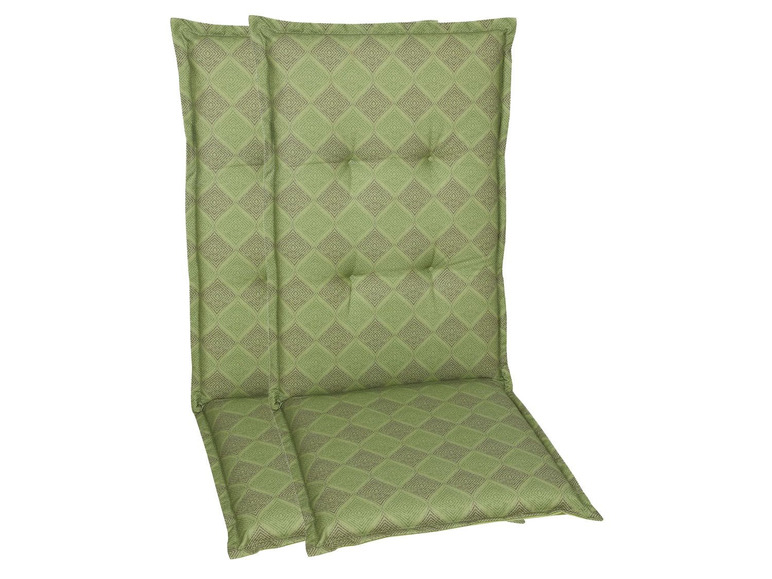 GO-DE Textil Tuinstoelkussens (Groen, Stoelkussens voor stoelen met een lange rugleuning)