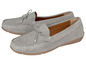 Grijze suède mocassins met strikjes