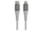 Twee grijze kabels van TRONIC: USB-C naar Lightning en USB-C naar USB-C.