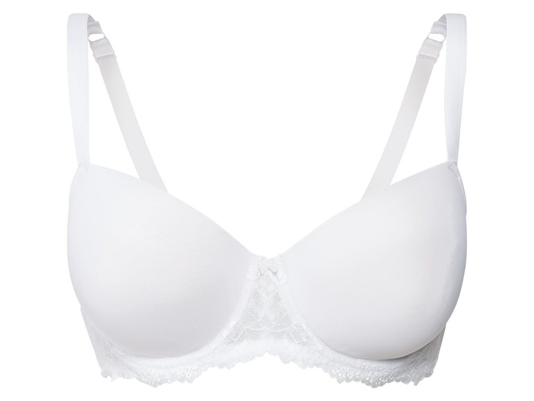 Een witte bh met kant.