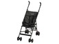 Een zwarte Safety 1st buggy met een sterrenpatroon.