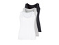 Drie basic tanktops in wit, grijs en zwart.
