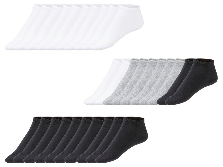 Witte, grijze en zwarte enkelsokken
