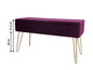 Paarse velvet bank met gouden poten