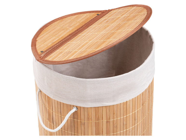 Ga naar volledige schermweergave: Wenko Waskist »Bamboo«, 55 l inhoud, met katoenen waszak, van bamboe - afbeelding 7