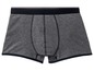 Grijze boxershorts met een donkerblauwe band.