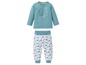 Baby-pyjama met lange mouwen met olifant-print en broek met wolkjes.